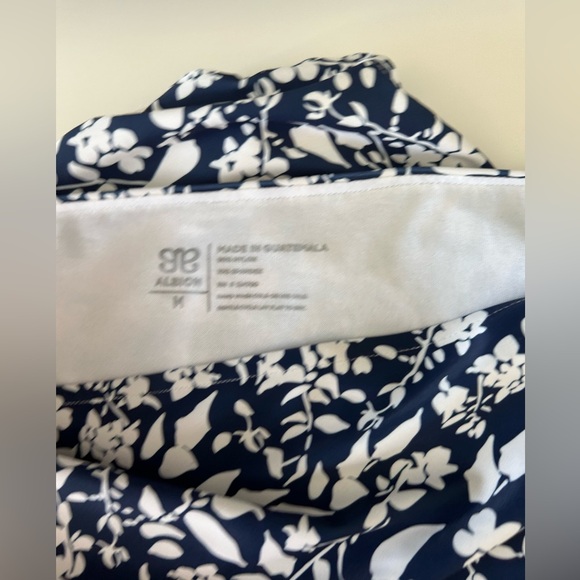 Albion RUCHED HIGH-WAISTED swim bottoms, Navy Ivy - Picture 4 of 7